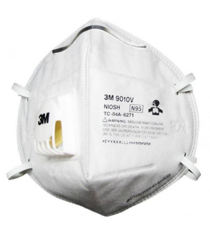 3M™ 9010V N95 防菌口罩(白) 摺疊式(呼氣閥)